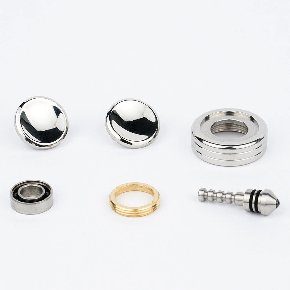 2 in 1 Stainless steel Spinning Top Finger Spinner Fidget Ceramic Bead EDC Toy 07FC0E-D4 - KOEEK