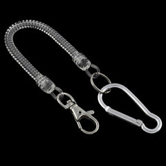 Retractable Spiral Spring Coil Spring Keychain with Lobster Clasp Carabiner Hook 07FC0E-D4 - KOEEK