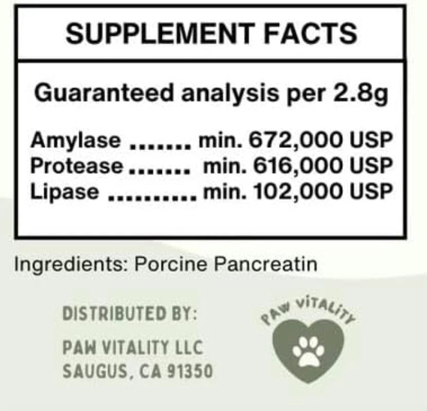 Pancreatic Enzyme Formula for Dogs and Cats High Concentration  10 oz (285 g) 07FC0E-D4 - KOEEK