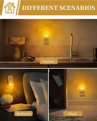 Wall-mounted night light [2-piece set], amber warm light night light, 1800K, 07FC0E-D4 - KOEEK