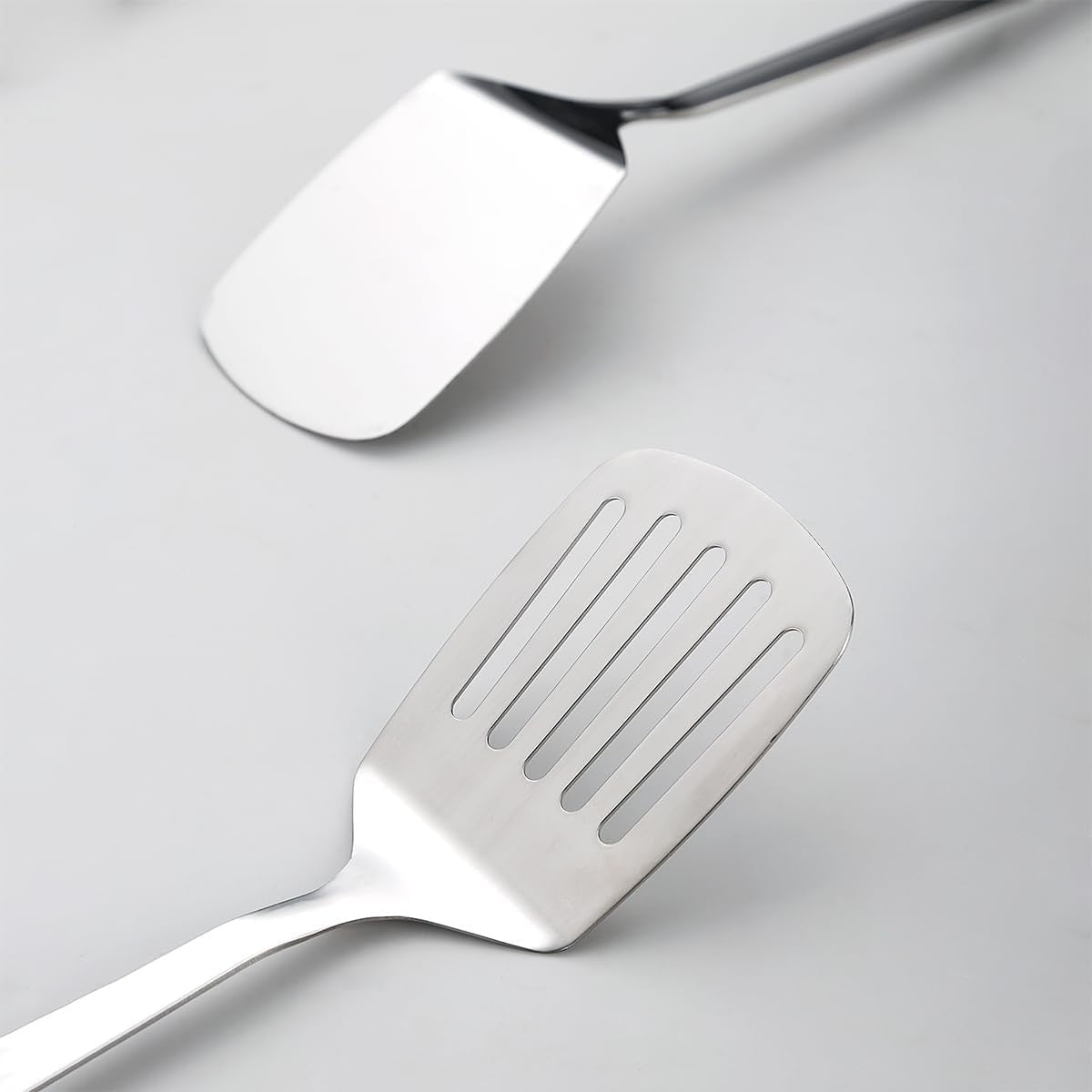 new Kyraton Stainless Steel Spatulas Set, Silver Slotted Turner, Solid KYRATON - KOEEK