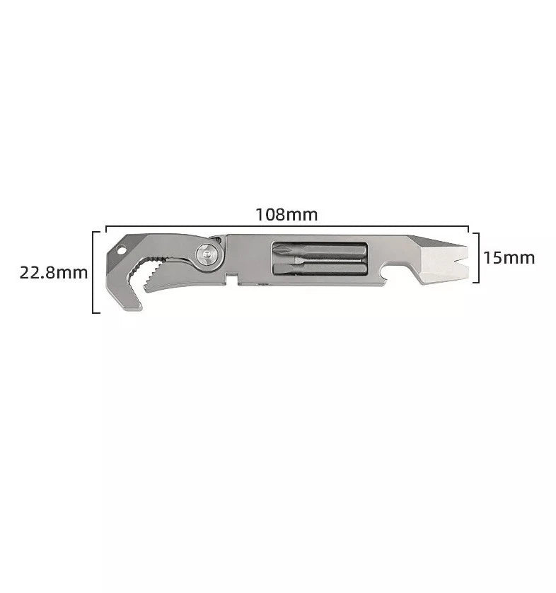 TC4 Titanium Crowbar Pry Bar Wrench Spanner Bottle Opener Clip Quality EDC Tool 07FC0E-D4 - KOEEK
