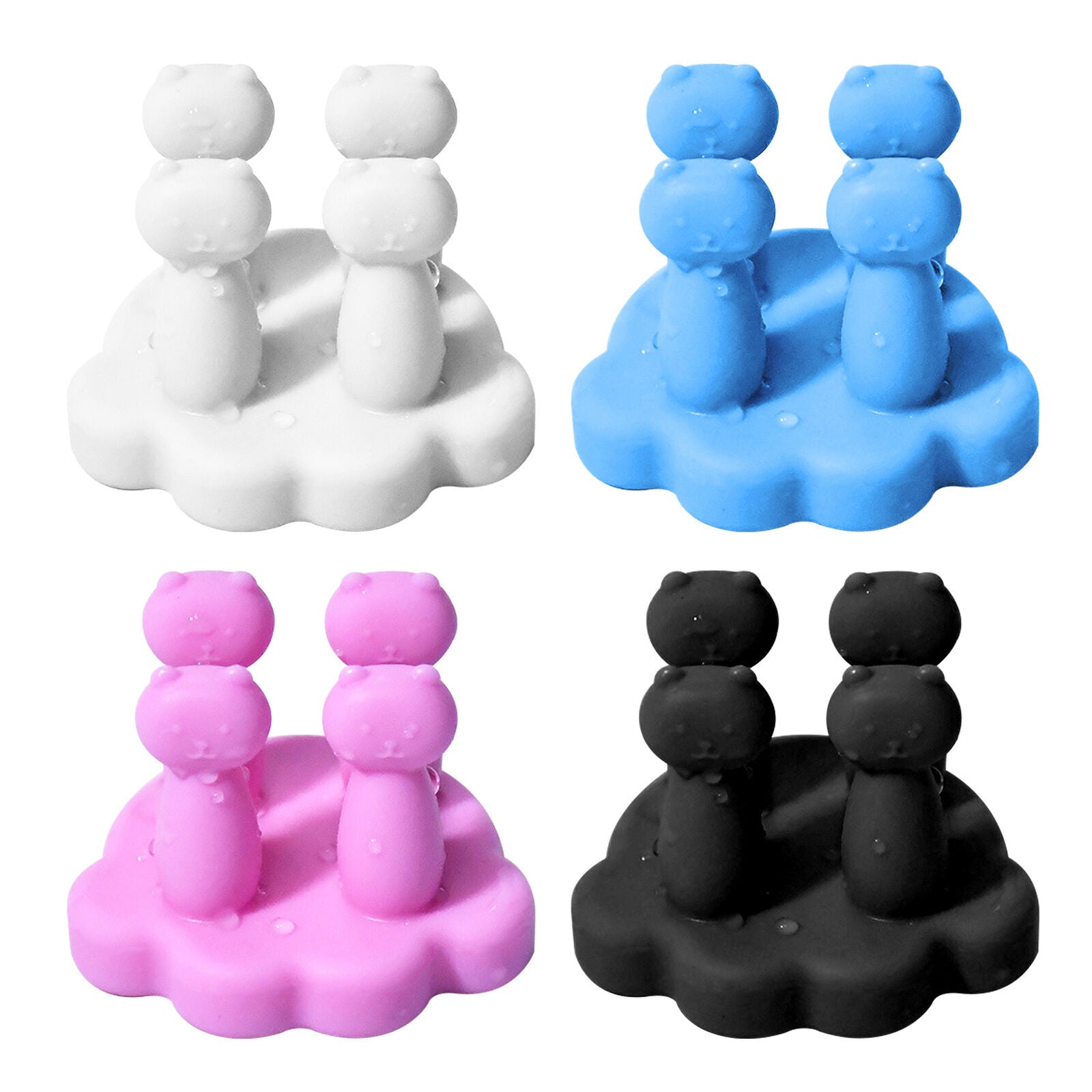 new Silicone Toothbrush Holder Tooth Brush Racks Wall Mounted 5pc Removable Reusable koeek - KOEEK