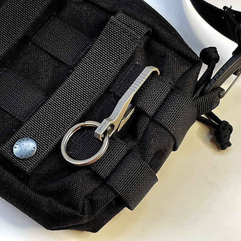 Titanium Alloy Quick Buckle Detach Belt Waist Hanging Keychain Key Ring Tool EDC 07FC0E-D4 - KOEEK