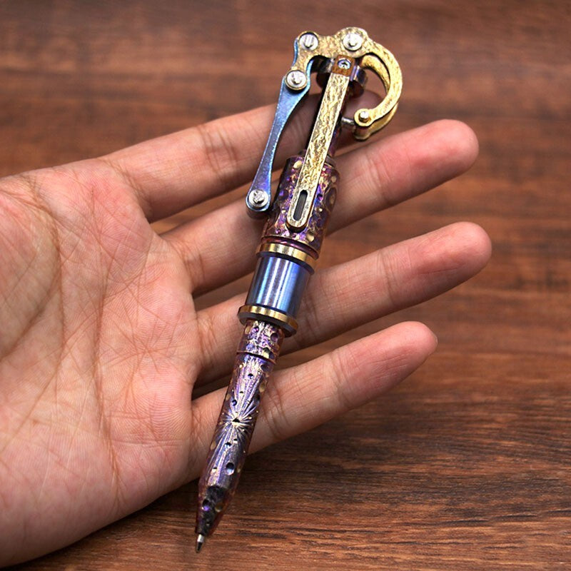 Titanium Alloy Ballpoint Pen Outdoor Multifunctional EDC Portable Signature Pen 07FC0E-D4 - KOEEK