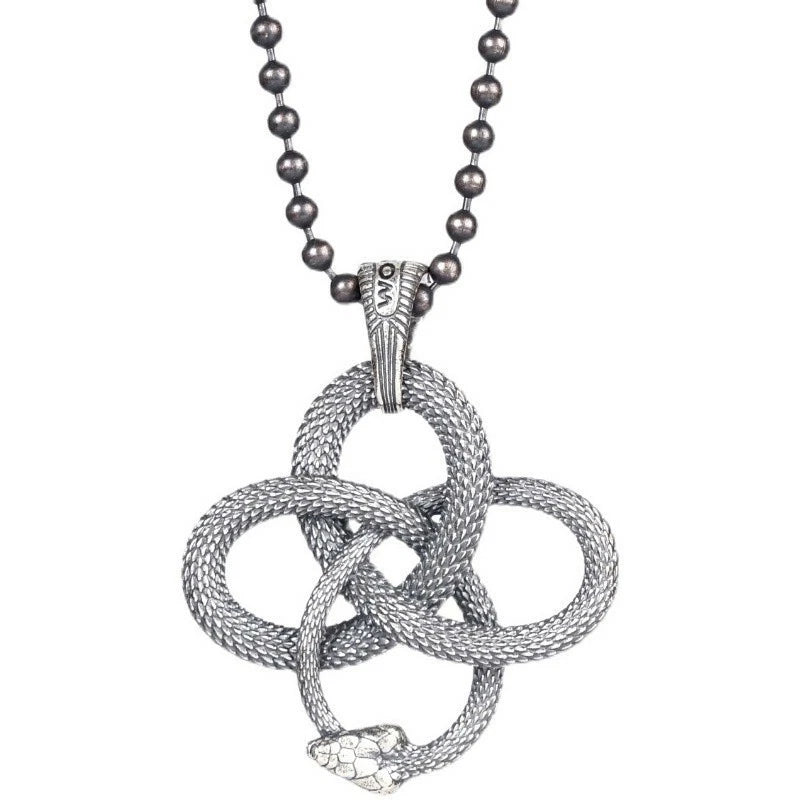 Sterling Silver Wondrous Ouroboros Snake Pendant Necklace Jewelry Keychain Penda 07FC0E-D4 - KOEEK