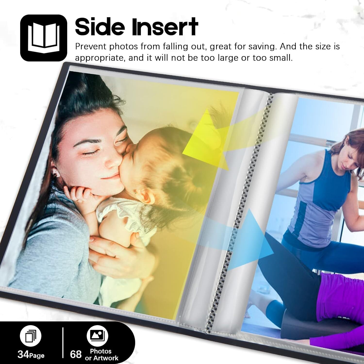new Photo Album 8x10, 8x10 Book Holds 68 Photos, Art Portfolio Black 07FC0E-D4 - KOEEK