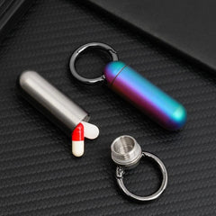 Titanium Pill Holder Container Organizer Case Box Waterproof Portable Keychain 07FC0E-D4 - KOEEK
