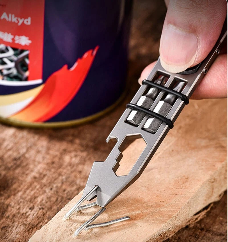 Titanium Alloy Carabiner Pocket Pry Bar Crowbar Multi EDC Tools Opener 07FC0E-D4 - KOEEK