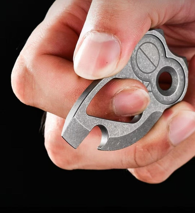 Titanium Alloy Bottle Opener Pry Bar Crowbar Portable Keychain EDC Multi Tools 07FC0E-D4 - KOEEK
