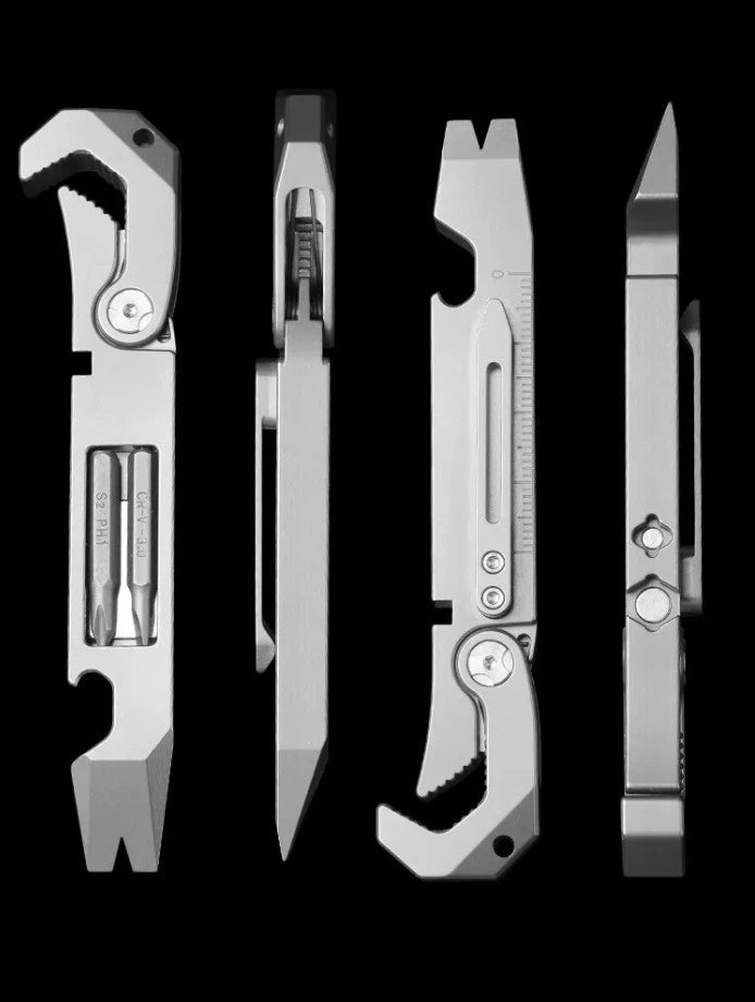 TC4 Titanium Crowbar Pry Bar Wrench Spanner Bottle Opener Clip Quality EDC Tool 07FC0E-D4 - KOEEK