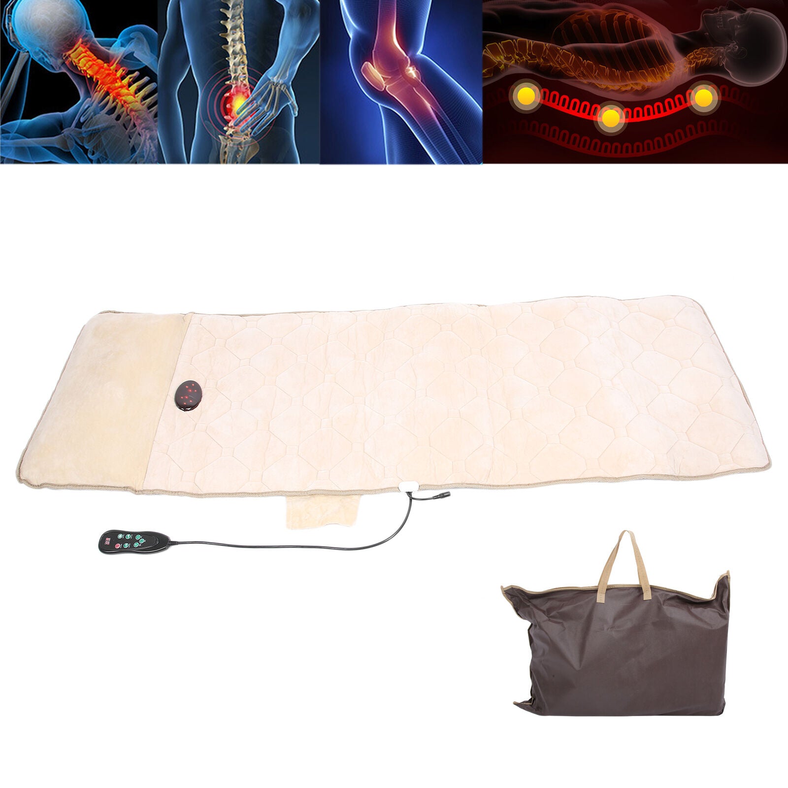 new Household Neck Shoulder Massage Mat Pad Massage Mattress BeigeV(US Plug ) HGF koeek - KOEEK