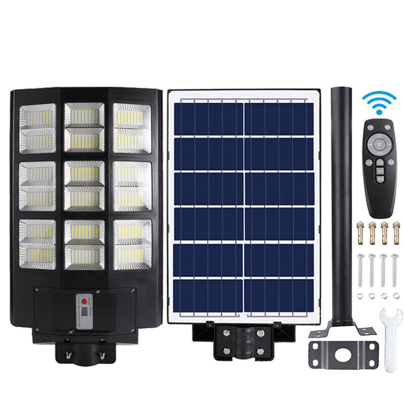 ny 10000000LM LED Solar Road Street Flood Light Utendørs Hage Hage Lampe Vanntett