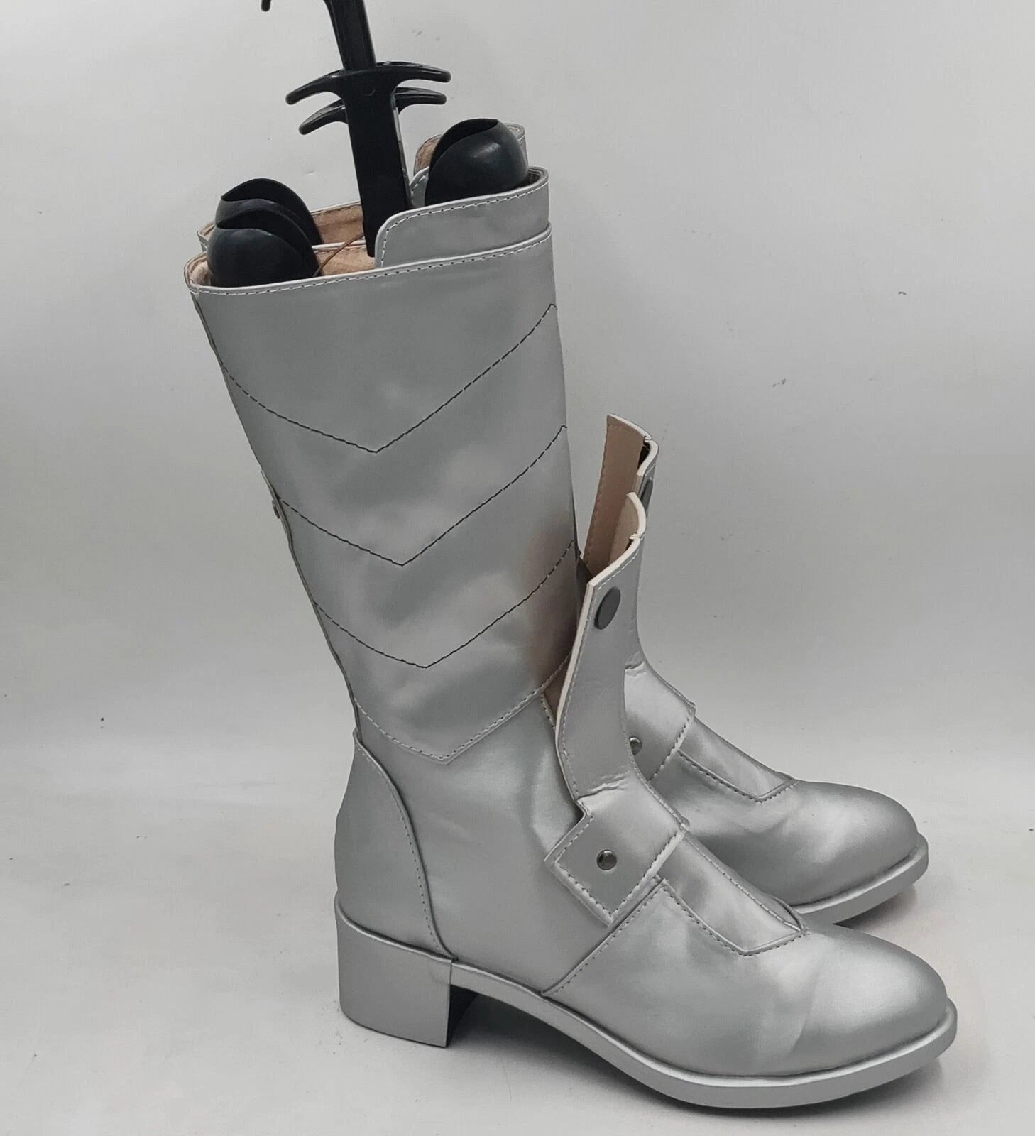 Kaiju No. 8 Kikoru Shinomiya Cosplay Shoes Silver Long Boots Costume Halloween 07FC0E-D4 - KOEEK