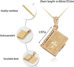 new QYAJS Pendant Christian Miniature Readable Bible Necklace Holy Book Prayer... QYAJS - KOEEK