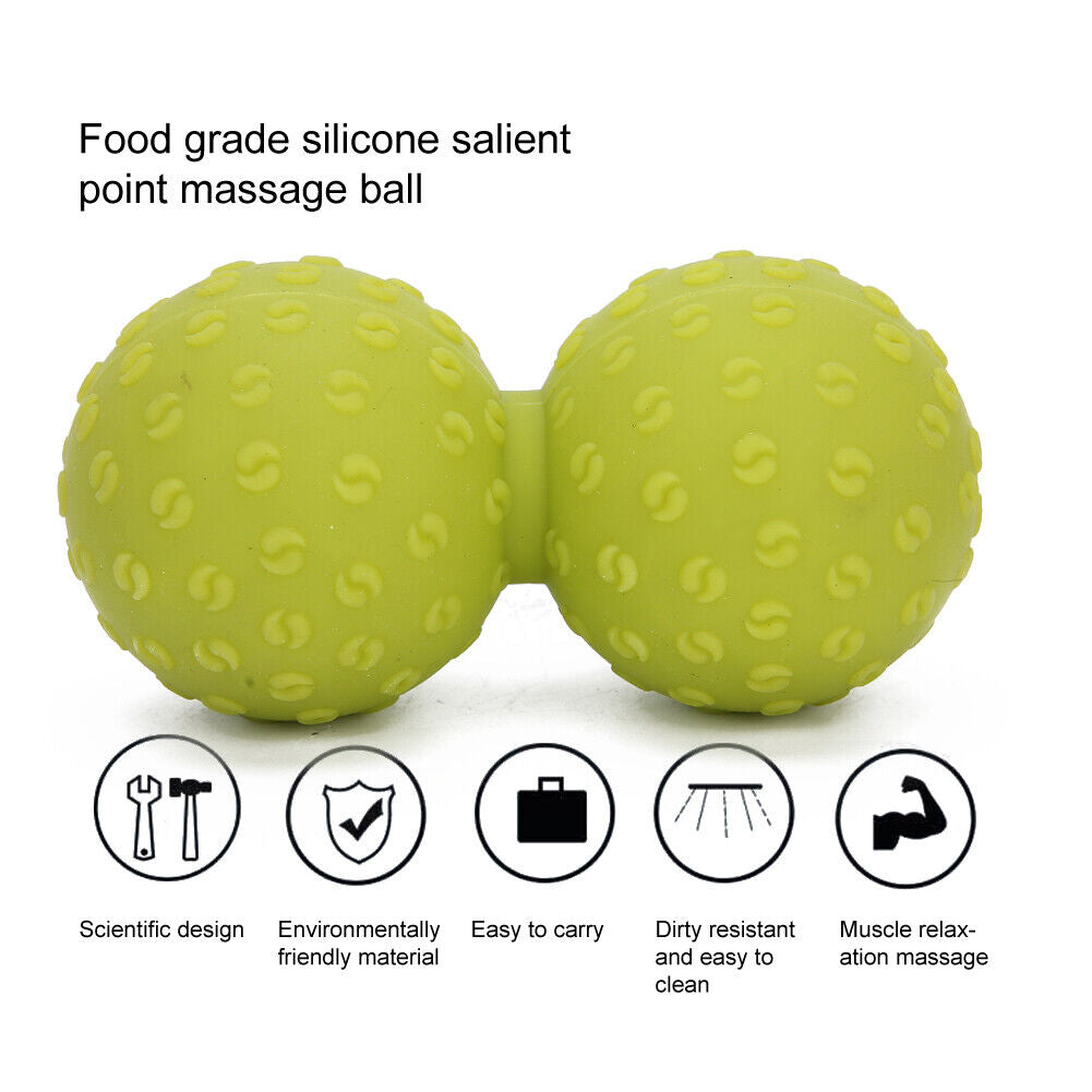 new Double Massage Ball Back Shoulder Release Deep Tissue Massage Ball(Green ) HGF koeek - KOEEK