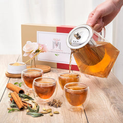new Mixpresso 5 Piece Glass Tea Pot Set, Kettle with Removable Infuser, Clear MIXPRESSO - KOEEK