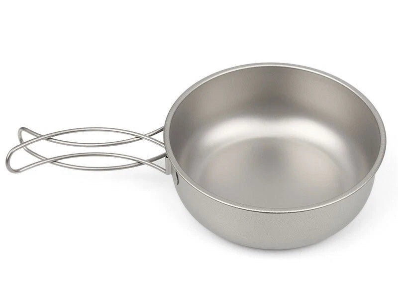 Pure Titanium Foldable Bowl Portable Camping Travel Tableware Scalded Frying Pan 07FC0E-D4 - KOEEK