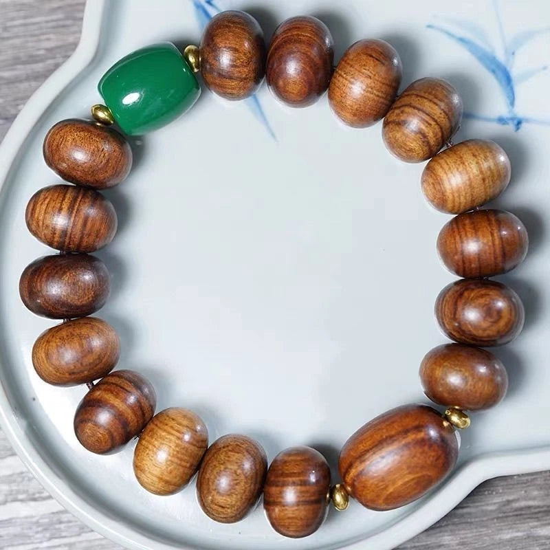 Natural Huanghauli Wood Prayer Beads Men Woman  Gift Bracelet Buddha Bless 07FC0E-D4 - KOEEK