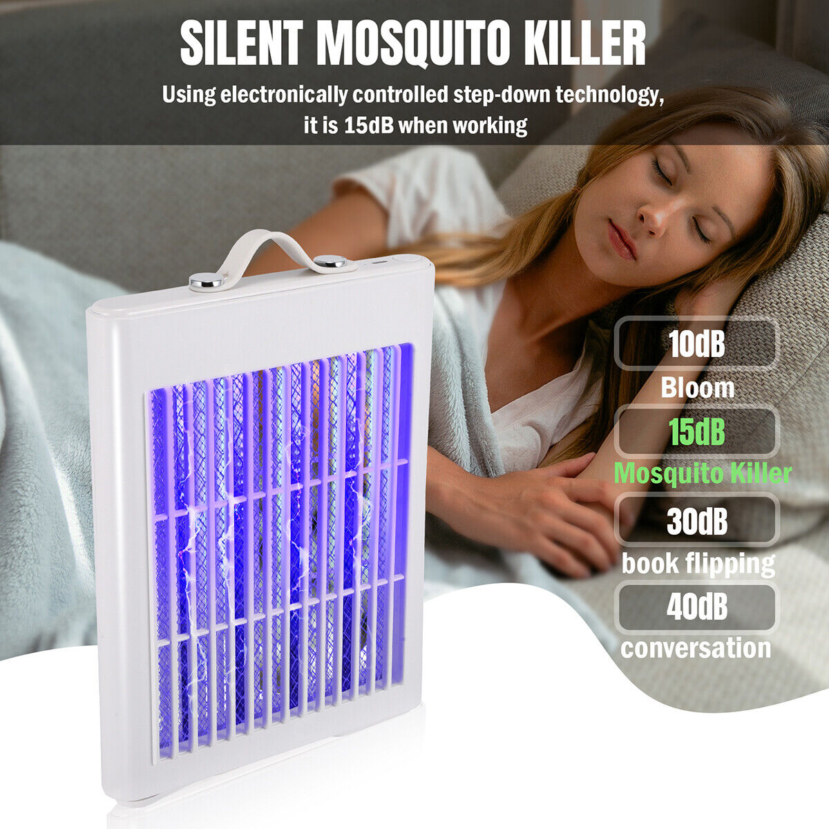 ny lampe Insektdreper Mosquito Zapper Bug Pest Fluefelle Elektrisk innendørs lys plen