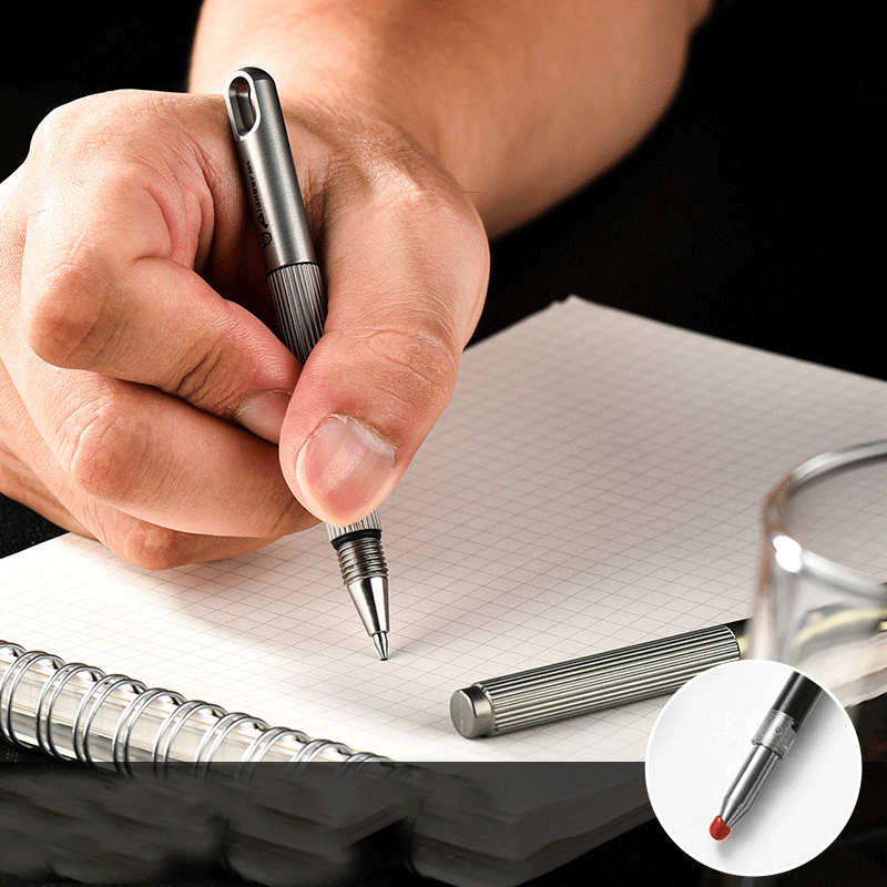 TC4 Titanium Alloy Keychain Ballpoint Pen Pocket Signature Pen Outdoor EDC Tools 07FC0E-D4 - KOEEK