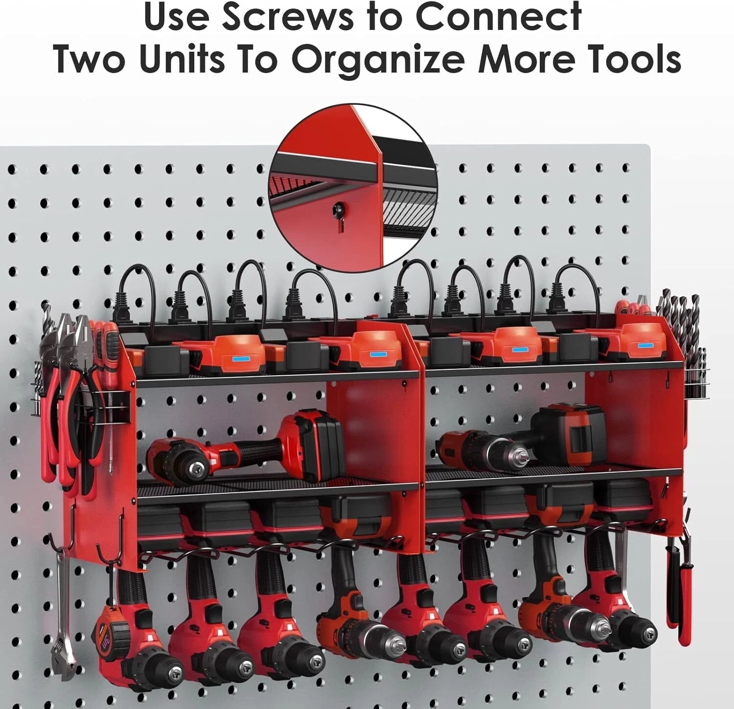 Modular Power Tool Storage Hanger with Charging Station 07FC0E-D4 - KOEEK