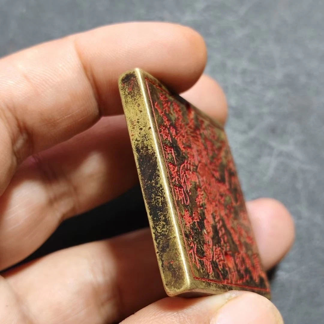 Daoist Ritual Tools Ziwei Seal Token Pendant Brass Antiqued Amulet 07FC0E-D4 - KOEEK