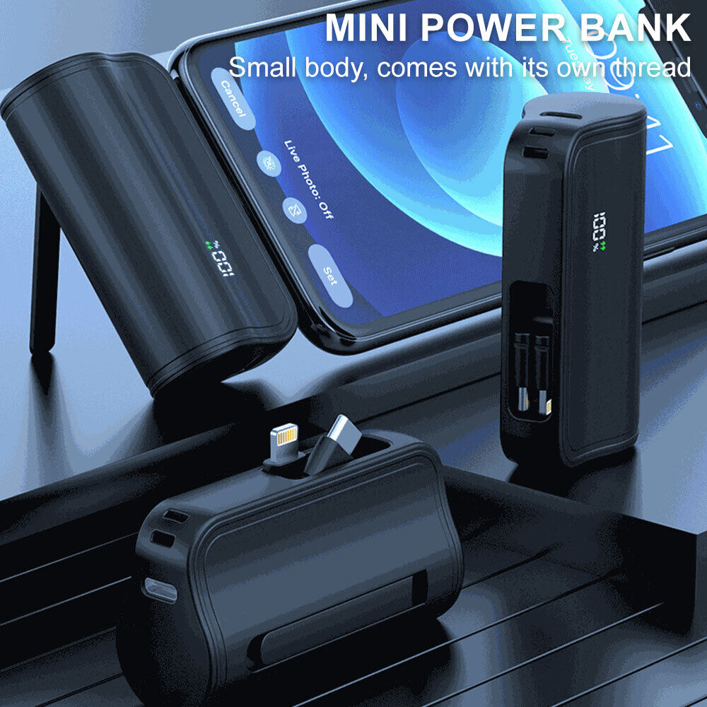 ny bærbar Mini Power Bank 10000mAh batterilader for iPhone 15/14/13/12&amp;Android