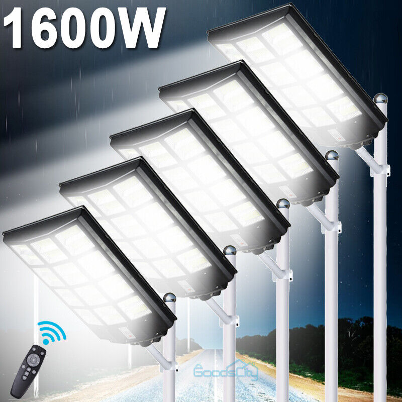 ny udendørs kommerciel 10000000LM LED Solar gadelys Dusk-to-Dawn vejlampe+stang