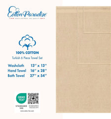 Cotton 6 Piece Bath Towels for Bathroom 07FC0E-D4 - KOEEK