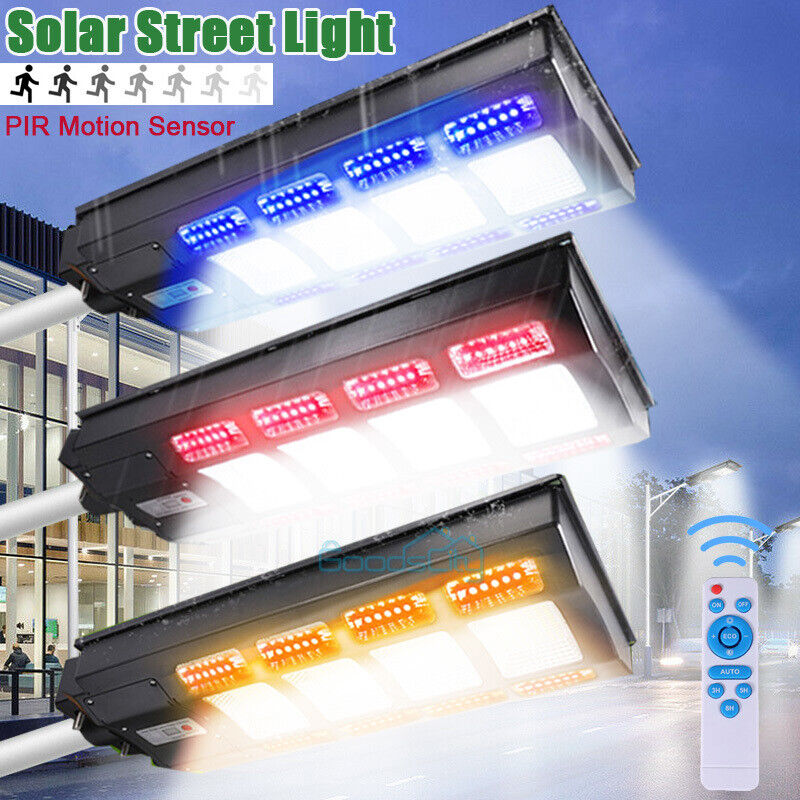 ny Super Bright Commercial Solar Street Light 7 Fargeendring Dusk to Dawn Road Lamp