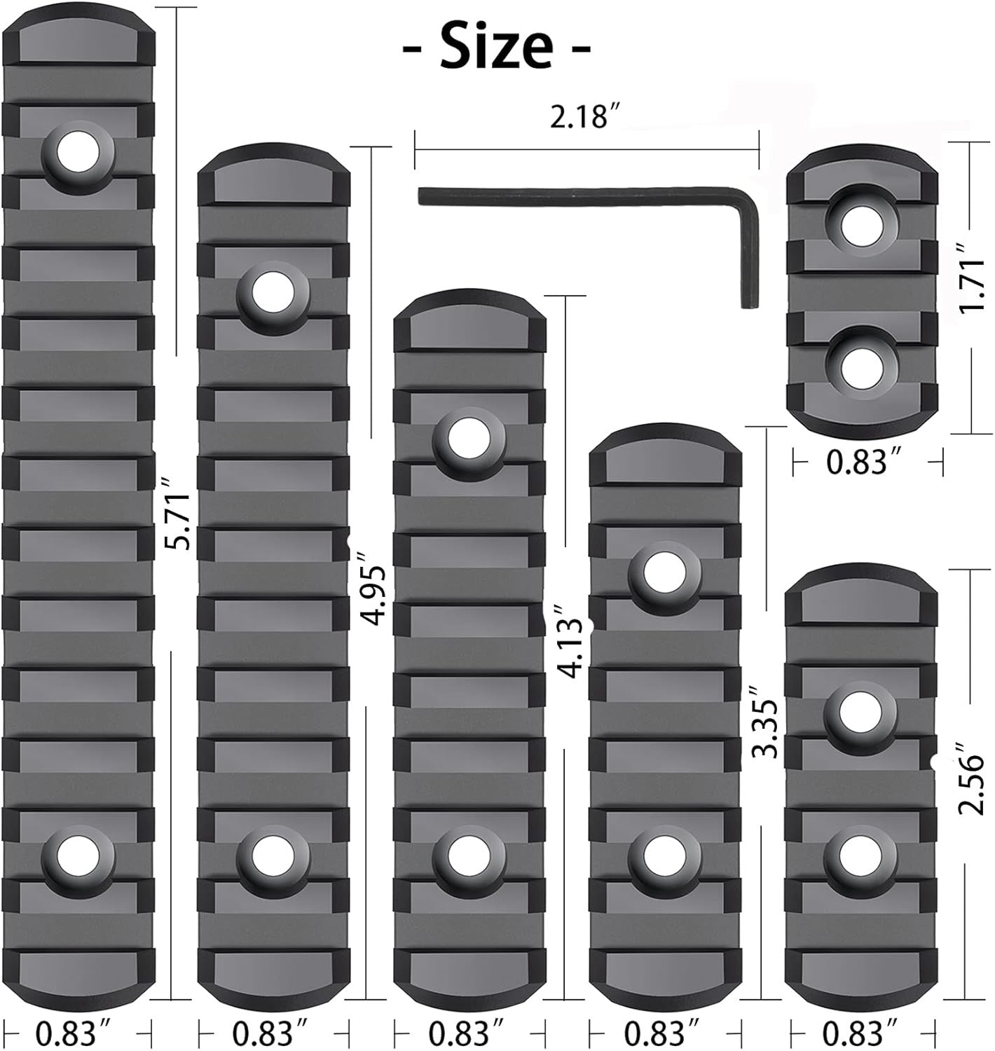 new Picatinny Rail Polymer Accessory Single Rail, Black 07FC0E-D4 - KOEEK
