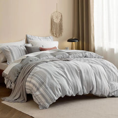 Twin Duvet Cover Kids - Reversible Striped Duvet Cover Set with Zipper Closure 07FC0E-D4 - KOEEK