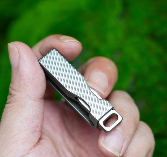 Titanium Alloy Belt Buckle EDC Portable Men‘s Belt Clip  Waist Hang Keychain 07FC0E-D4 - KOEEK