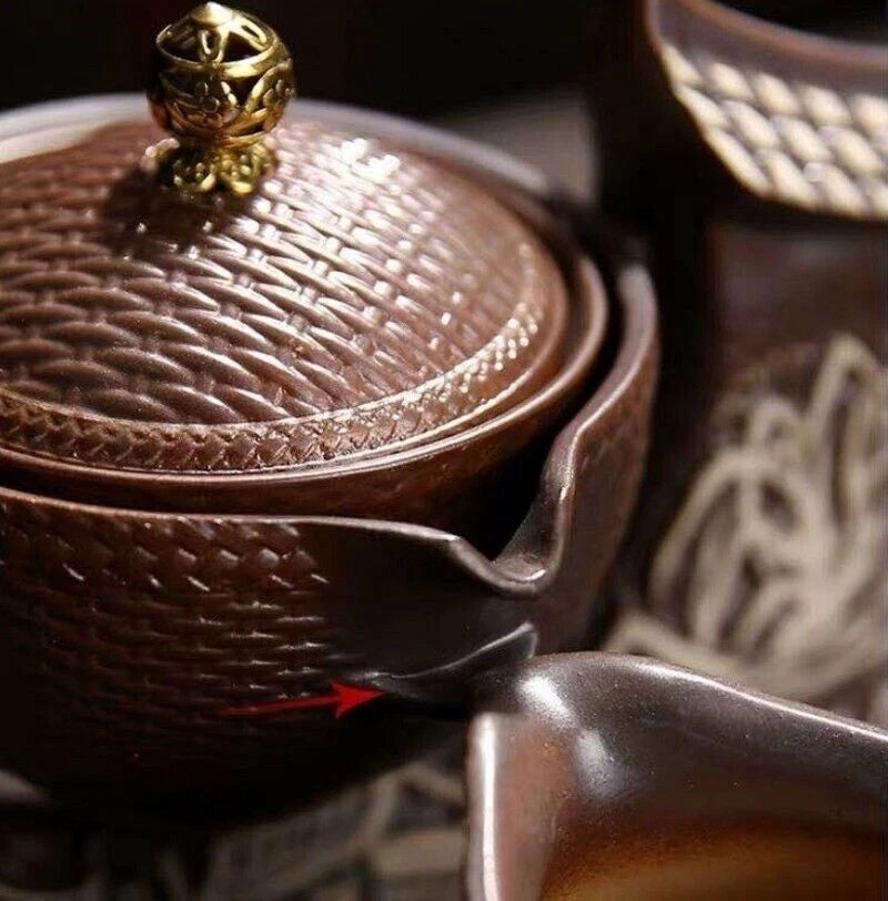 Lazy Man Tea Set Ceramic Teapot Semi Automatic Tea Making Kung Fu Tea Ceremony 07FC0E-D4 - KOEEK