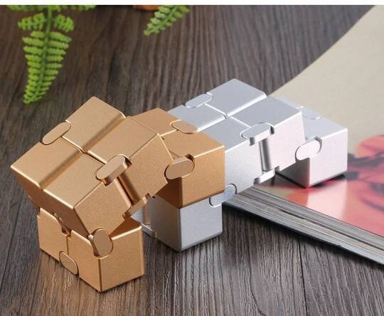 Fidget Slider Metal Infinity Cube Fidget Spinners EDC Desk Toys Adult Gifts 07FC0E-D4 - KOEEK