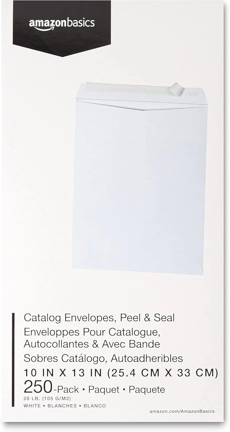 Catalog Mailing Envelopes, Peel and Seal, 10x13 inches, White, Pack of 250 07FC0E-D4 - KOEEK
