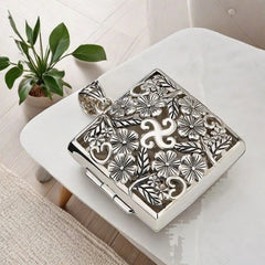 Large Openable Amulet Box Pendant Hollow Plum Blossom Square Storage Necklace 07FC0E-D4 - KOEEK