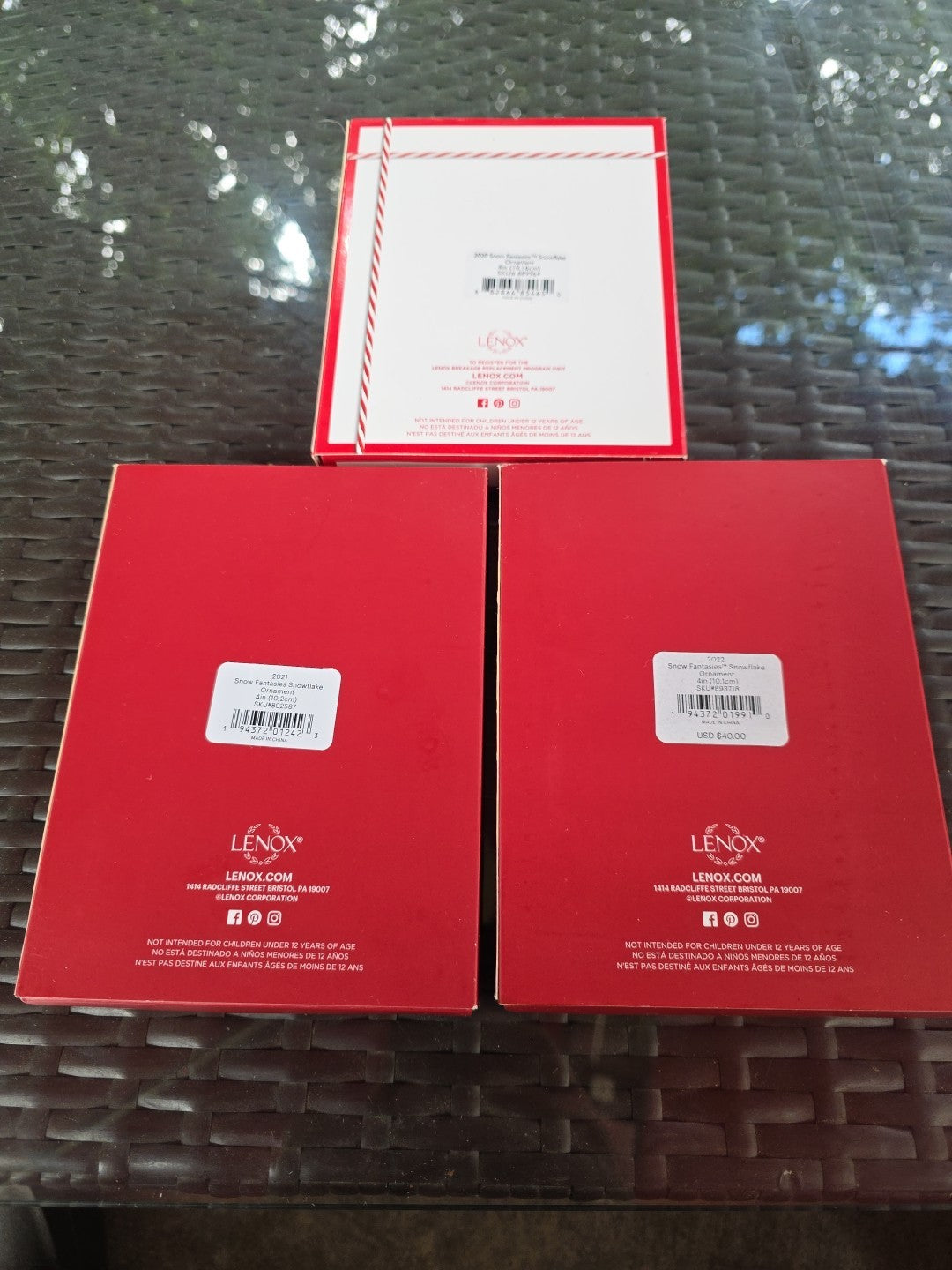 (3) Lenox Annual Snow Fantasies Snowflake Ornaments 2020 2021 2022 Christmas LENOX - KOEEK