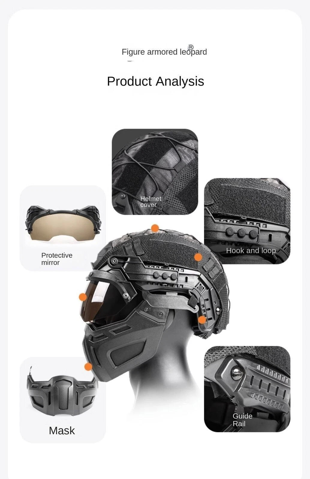 Tactical FAST Mask Goggles Helmet Windproof Face Mask Equipment Full Face Mask 07FC0E-D4 - KOEEK