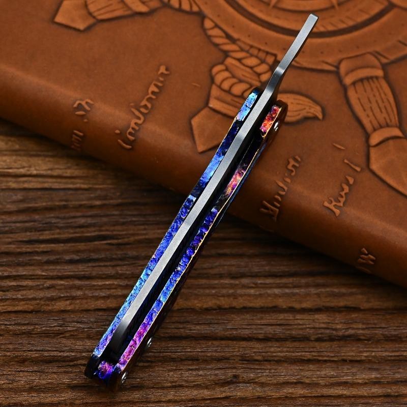 Handmade Titanium Folding Comb Hair Beard Pocket Comb EDC Portable Anti-Static 07FC0E-D4 - KOEEK