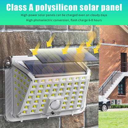 new Solar Security Lights 4 Head 90000LM Motion Sensor Lights Adjustable Flood Light