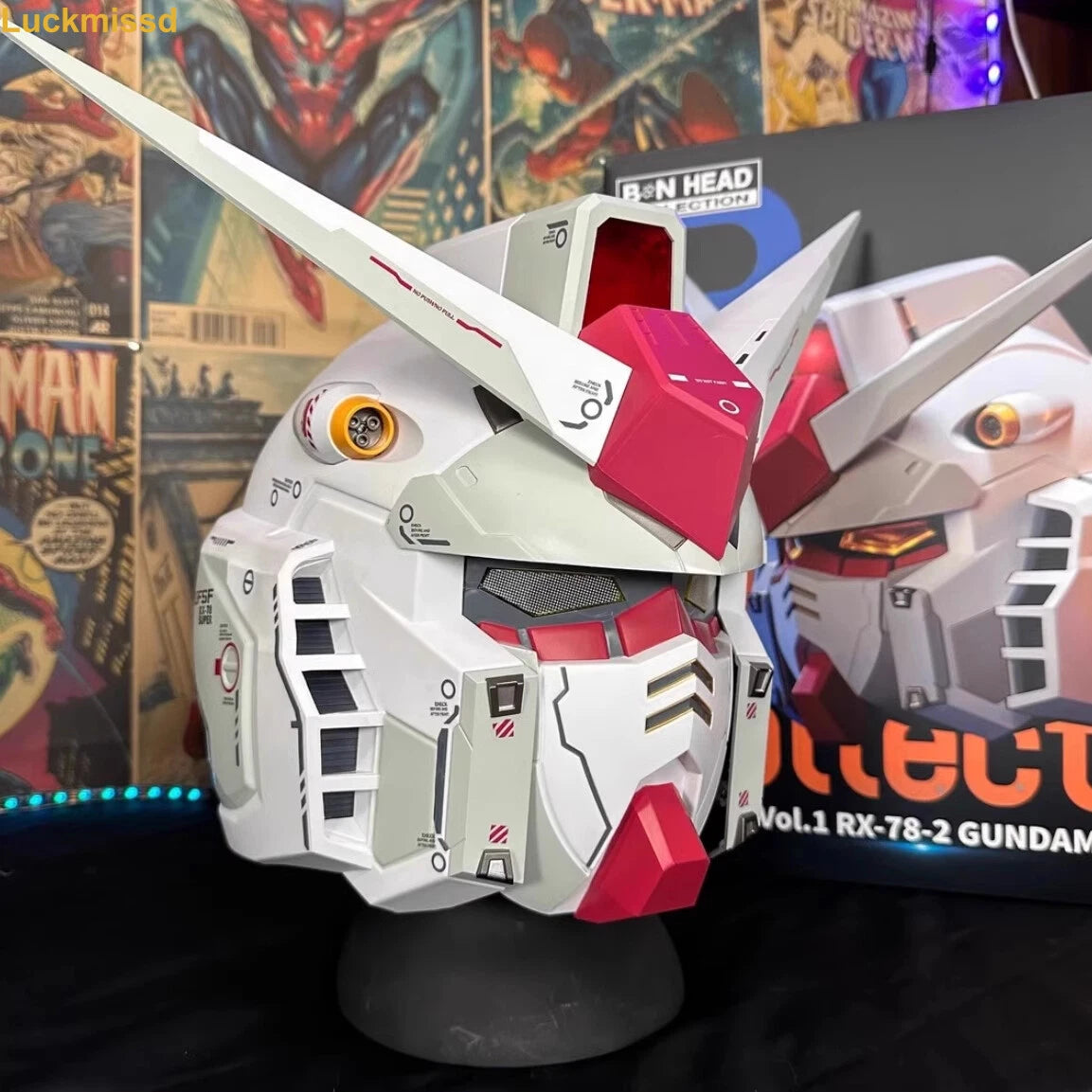 Mobile Suit Gundam RX-78 Cosplay Wearable Anime Helmet Mask Light up Collection 07FC0E-D4 - KOEEK