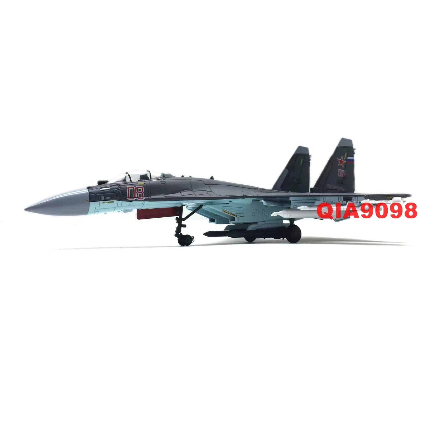 1/100 Scale Russian Sukhoi Su-35 Super Flanker Aircraft Metal Gray Model 07FC0E-D4 - KOEEK