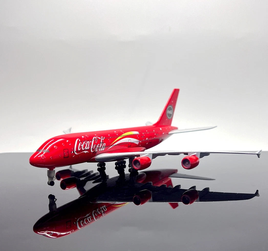 Coca-Cola Airbus A380 20cm Alloy Model with Removable Wheels Display Piece 07FC0E-D4 - KOEEK