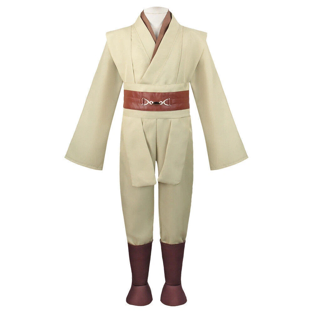 Star Wars Jedi Knight Cosplay Costume Kids Hooded Robe Full Set Outfit Halloween 07FC0E-D4 - KOEEK