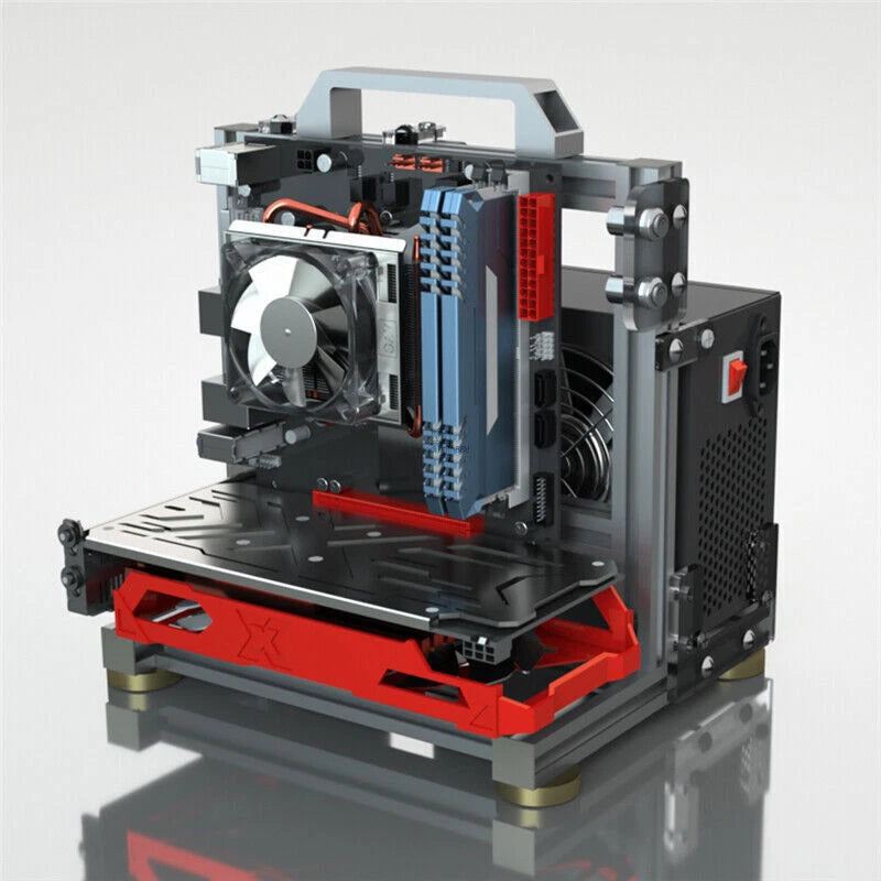 Open Frame ITX PC Case Steel Aluminum Computer Mini Cooling Case SFX Stock! 07FC0E-D4 - KOEEK