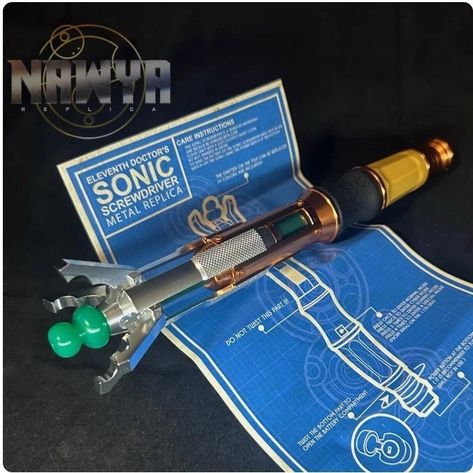 NAWYA Replica Doctor Who 9th/10th/11th/12th Metal Sonic Screwdriver LED & Sounds 07FC0E-D4 - KOEEK