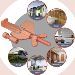 new 1 PCS Upgraded Portable 1 pcs Rose Gold Door Lock, Black 07FC0E-D4 - KOEEK