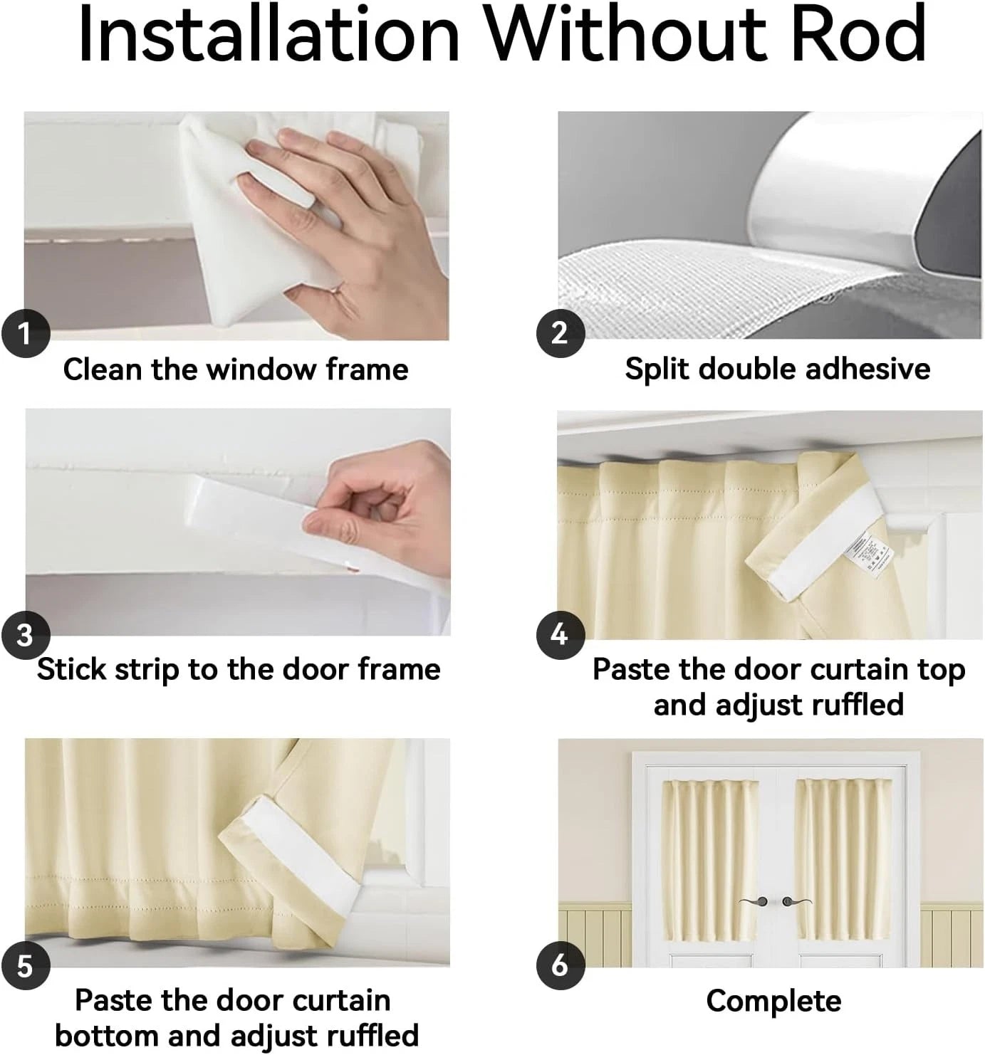 36 wide x 72 long front door curtain panel, 1 piece, light beige 07FC0E-D4 - KOEEK